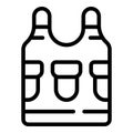 Velcro vest icon outline vector. Army jacket