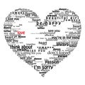 Velentine heart made of love words Royalty Free Stock Photo