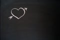 Valentines Day Heart On Blackboard Royalty Free Stock Photo