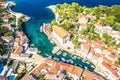 Veli losinj bay and architecture aerial view Royalty Free Stock Photo