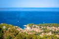 Veli losinj panoramic aerial view, Island of Losinj Royalty Free Stock Photo