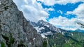 Velika Baba  - A scenic view on Jezerska Kocna in the mountains of Kamnik Savinja Alps in Carinthia, border Austria and Slovenia Royalty Free Stock Photo