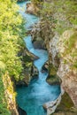 Velika Korita is canyon of Soca river in Soca valley, Slovenia Royalty Free Stock Photo