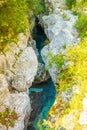 Velika Korita is canyon of Soca river in Soca valley, Slovenia Royalty Free Stock Photo