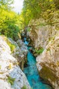 Velika Korita is canyon of Soca river in Soca valley, Slovenia Royalty Free Stock Photo