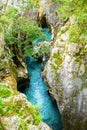 Velika Korita is canyon of Soca river in Soca valley, Slovenia Royalty Free Stock Photo