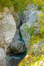 Velika Korita is canyon of Soca river in Soca valley, Slovenia Royalty Free Stock Photo