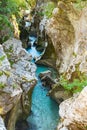 Velika Korita is canyon of Soca river in Soca valley, Slovenia Royalty Free Stock Photo