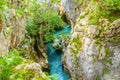 Velika Korita is canyon of Soca river in Soca valley, Slovenia Royalty Free Stock Photo