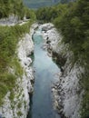 Velika Korita or Great Canyon des Soca river, Bovec, Slowenien. beautiful water cascades with canyon at Soca River, Triglav Royalty Free Stock Photo