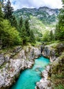 Velika Korita or Great canyon of Soca river, Bovec, Slovenia. Royalty Free Stock Photo