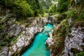 Velika Korita or Great canyon of Soca river, Bovec, Slovenia. Royalty Free Stock Photo
