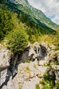 Velika Korita or Great canyon of Soca river, Bovec, Slovenia. Great river soca gorge in triglav national park. Royalty Free Stock Photo