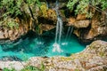 Velika Korita or Great canyon of Soca river, Bovec, Slovenia. Great river soca gorge in triglav national park. Royalty Free Stock Photo