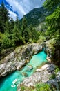 Velika Korita or Great canyon of Soca river, Bovec, Slovenia. Royalty Free Stock Photo