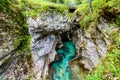 Velika Korita or Great canyon of Soca river, Bovec, Slovenia. Royalty Free Stock Photo