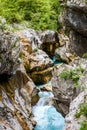 Velika Korita or Great canyon of Soca river, Bovec, Slovenia. Royalty Free Stock Photo