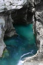 Velika Korita or Great canyon of Soca river, Bovec, Slovenia. Royalty Free Stock Photo