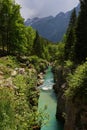 Velika Korita or Great canyon of Soca river, Bovec, Slovenia. Royalty Free Stock Photo