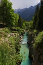 Velika Korita or Great canyon of Soca river, Bovec, Slovenia. Royalty Free Stock Photo