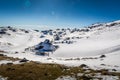 Velika Planina translated big pasture, dispersed high-elevation settlement in winter season, Slovenia