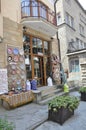 Veliko Tarnovo BG, August 15th: Souvenirs Shop in the Medieval town Veliko Tarnovo from Bulgaria Royalty Free Stock Photo