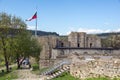 VELIKO TARNOVO, BULGARIA - 9 APRIL 2017: Ruins of The capital city of the Second Bulgarian Empire medieval stronghold Tsarevets Royalty Free Stock Photo