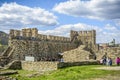VELIKO TARNOVO, BULGARIA, APRIL 04 2015,The tsarevets fortress entrance with the lion keeping the gate Royalty Free Stock Photo