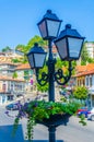 VELIKO TARNOVO, BULGARIA, AUGUST 10, 2014: People are strolling through streets of Veliko Tarnovo town in Bulgaria