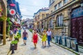 VELIKO TARNOVO, BULGARIA, AUGUST 10, 2014: People are strolling through streets of Veliko Tarnovo town in Bulgaria