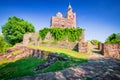 Veliko Tarnovo, Bulgaria. Tsarevets fortress ruins and the Cathedral