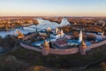 Veliky Novgorod, the old city, the ancient walls of the Kremlin, St. Sophia Cathedral. Famous tourist place of Russia Royalty Free Stock Photo
