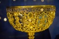 Ancient golden cup in the Veliky Novgorod Treasury