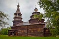 Ancient wooden church in Vitoslavlitsy Museum Royalty Free Stock Photo