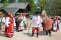 Veliky Novgorod, Novgorod region Russia, June 27, 2018. - Festival. Children and adults in the national Russian costume