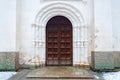 Veliky Novgorod, Russia - January 26 2021: Vintage front door of Saint Sophia Cathedral in the city of Russia