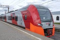 Electric train ES2G `Lastochka` close-up