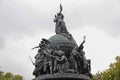 Veliky Novgorod. Russia. Monument Millennium of Russia fragment upper and middle tier