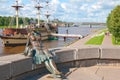 Veliky Novgorod. Russia. Tired Girl Sculpture
