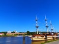 Veliky Novgorod and the Volkhov river Royalty Free Stock Photo