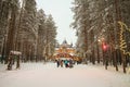 Veliky Ustyug, Vologda region, Russia - January 6, 2021: House Residence of Ded Moroz or Grandfather Frost, russian Santa