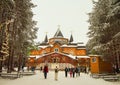 Veliky Ustyug, Vologda region, Russia - January 6, 2021: House Residence of Ded Moroz or Grandfather Frost, russian Santa