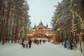 Veliky Ustyug, Vologda region, Russia - January 6, 2021: House Residence of Ded Moroz or Grandfather Frost, russian Santa