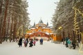 Veliky Ustyug, Vologda region, Russia - January 6, 2021: House Residence of Ded Moroz or Grandfather Frost, russian Santa