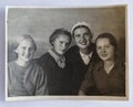 Veliky Ustyug, Vologda region of the USSR - summer 1940. Four girls are medical school students. Vintage photography