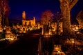 Veliuona cemetery all souls night Royalty Free Stock Photo