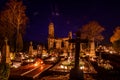 Veliuona cemetery all souls night Royalty Free Stock Photo