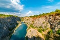 Velka America canyon, abandoned limestone quarry, Centran Bohemian Region, Czech republic