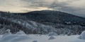 Velka Raca - highest hill of Kysucke Beskydy mountains on slovakian - polish borders during winter