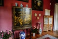 Velke Brezno, Czech Republic, 26 June 2021: chateau Velke Brezno, castle interior with baroque and renaissance furniture, oriental